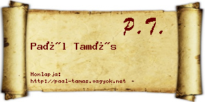 Paál Tamás névjegykártya