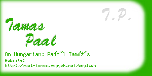 tamas paal business card